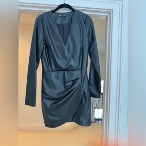 Zara Classic Black Leather Outerwear